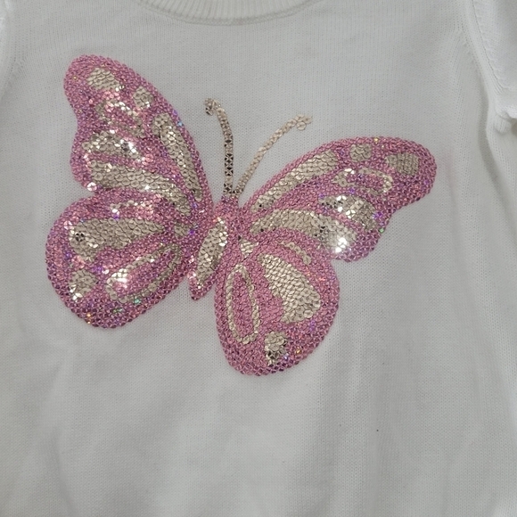 THE Children’s Place sweater for  girls ivory or cream and pink size 3T - Picture 2 of 7